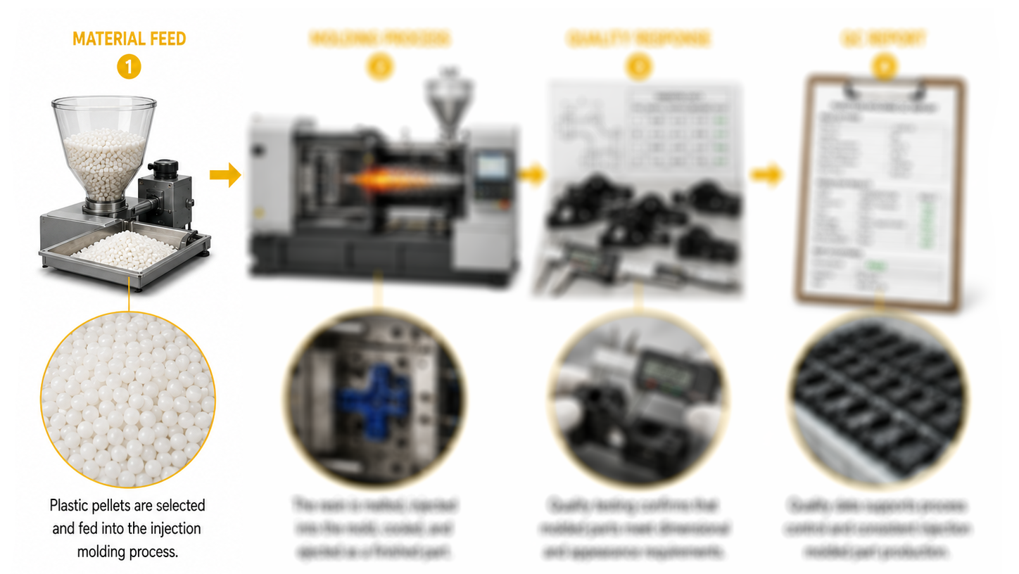 Material before injection molding